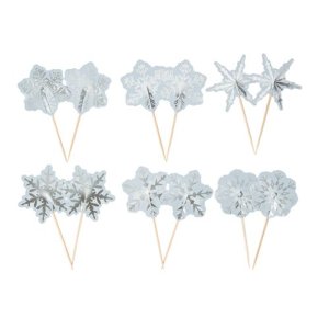 Kuchenpicker - Schneeflocken - Hellblau - 12er-Packung Kuchenpicker - Schneeflocken - Hellblau - 12er-Packung