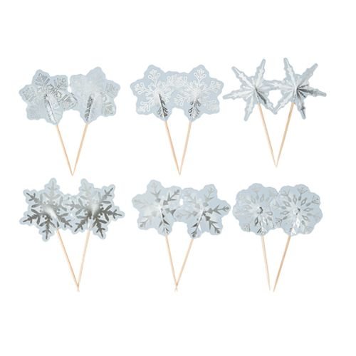 Kuchenpicker - Schneeflocken - Hellblau - 12er-Packung Kuchenpicker - Schneeflocken - Hellblau - 12er-Packung