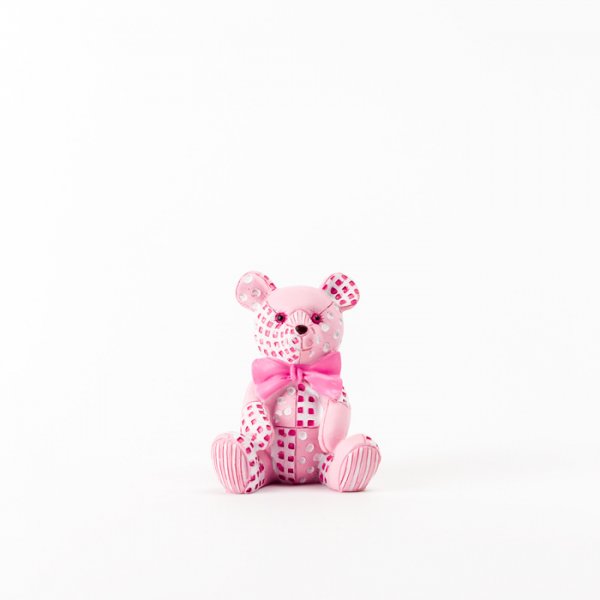 Kuchendekoration - Patchwork Teddy - Rosa Kuchendekoration - Patchwork Teddy - Rosa