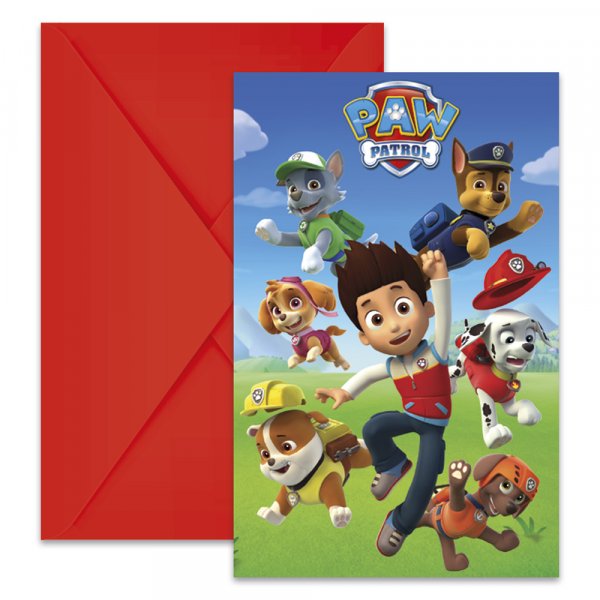 Einladungskarten mit Umschlägen - Paw Patrol - 6 Stück. Einladungskarten mit Umschlägen - Paw Patrol - 6 Stück.