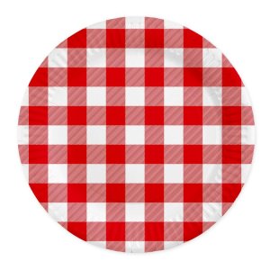 Pappteller - Rot kariert - 23 cm - 8er-Packung Pappteller - Rot kariert - 23 cm - 8er-Packung