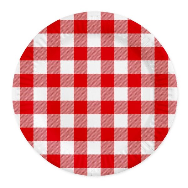 Pappteller - Rot kariert - 23 cm - 8er-Packung Pappteller - Rot kariert - 23 cm - 8er-Packung