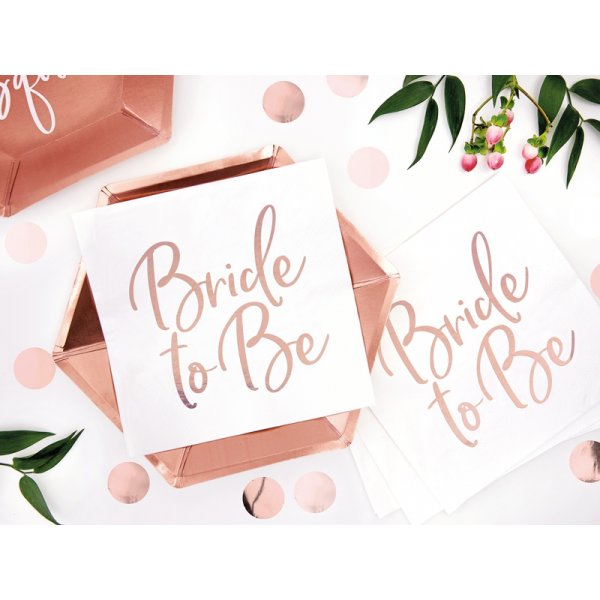 Servietten - Bride to be - Rosgold - 20er-Pack