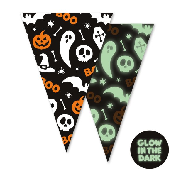 Wimpelgirlande - Leuchtet im Dunkeln - Halloween - 6 m Wimpelgirlande - Leuchtet im Dunkeln - Halloween - 6 m