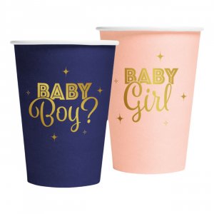 Gender-Reveal-Pappbecher - Rosa und Blau - 8er-Packung Gender-Reveal-Pappbecher - Rosa und Blau - 8er-Packung