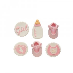 Zuckerdekore - Baby - Rosa - 6 Stück Zuckerdekore - Baby - Rosa - 6 Stück