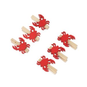 Wäscheklammern mit Krabbenmotiv - Rot - 6er-Packung Wäscheklammern mit Krabbenmotiv - Rot - 6er-Packung