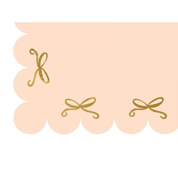 Tischdecke - Papier - Rosa mit goldenen Rosetten - 180 x 120 cm