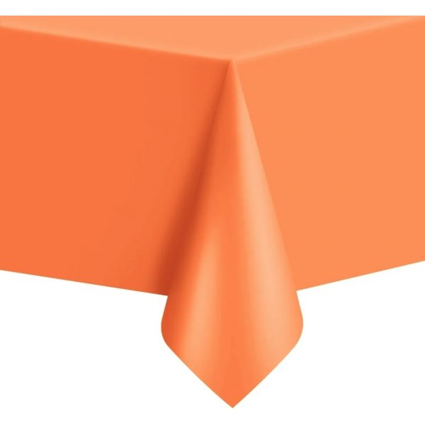 Tischdecke - Kunststoff - Orange - ca. 1,4 x 2,7 m Tischdecke - Kunststoff - Orange - ca. 1,4 x 2,7 m