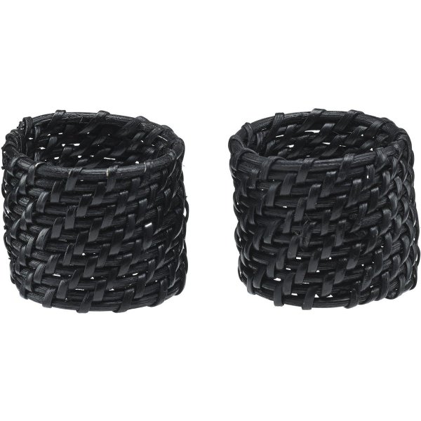 Zoe Serviettenring 2er-Pack 5 x 4 cm - Schwarz
