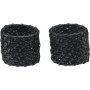 Zoe Serviettenring 2er-Pack 5 x 4 cm - Schwarz