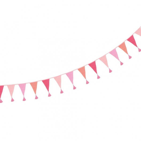 Wimpel - Wir lieben Pink - Quasten Wimpel - Wir lieben Pink - Quasten
