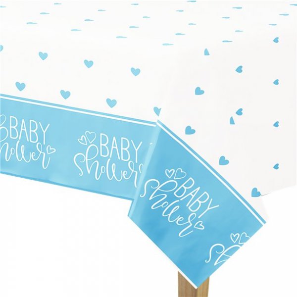 Tischdecke - Babyparty - Blaue Herzen Tischdecke - Babyparty - Blaue Herzen