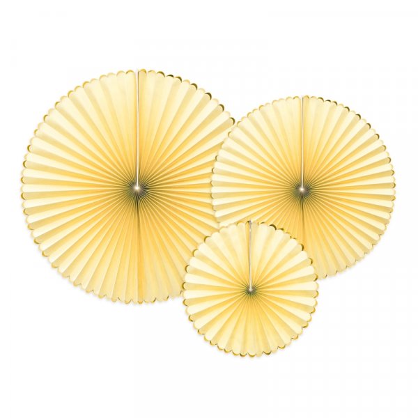Nadelrder - Gelb mit goldenem Rand - 3er-Pack