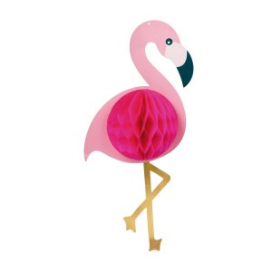 Wabenförmige Dekoration - Flamingo - 52 x 24 cm Wabenförmige Dekoration - Flamingo - 52 x 24 cm