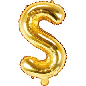 Buchstabenballons - Gold - 35 cm - Buchstabe: S Buchstabenballons - Gold - 35 cm - Buchstabe: S
