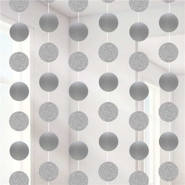 Girlande - Kreise - Silbermetallic/Glitzer - 6er-Pack Girlande - Kreise - Silbermetallic/Glitzer - 6er-Pack