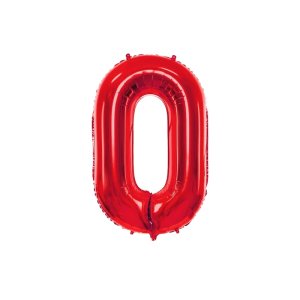Zahlenballon - Rot, 86 cm - Zahl: 0 Zahlenballon - Rot, 86 cm - Zahl: 0