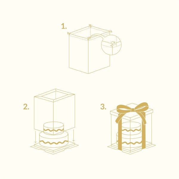 Kuchenkarton - Transparent - Extra hoch - 30 x 30 x 38 cm Kuchenkarton - Transparent - Extra hoch - 30 x 30 x 38 cm