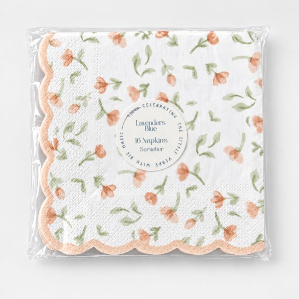 Servietten - Blumenmuster - Lavendelblau - 16er-Packung Servietten - Blumenmuster - Lavendelblau - 16er-Packung