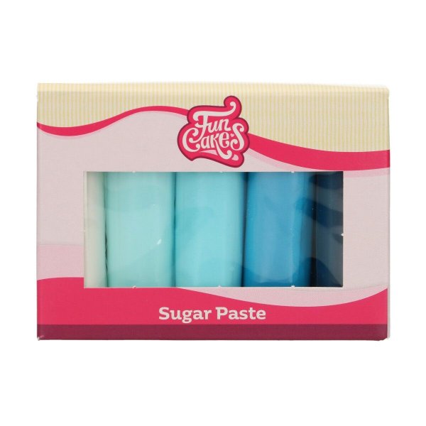 Zuckerpaste - Mixpack - Blau - FunCakes - 5 x 100 g Zuckerpaste - Mixpack - Blau - FunCakes - 5 x 100 g