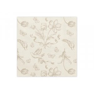 Servietten - Blumen - Beige - 12er-Pack