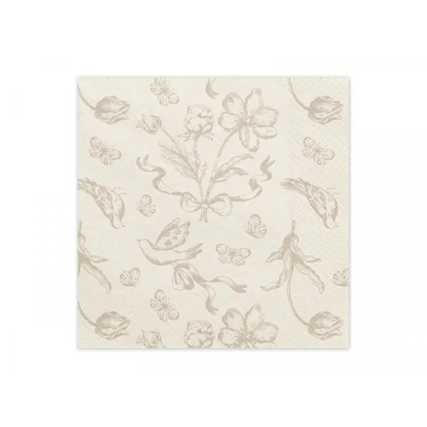 Servietten - Blumen - Beige - 12er-Pack Servietten - Blumen - Beige - 12er-Pack