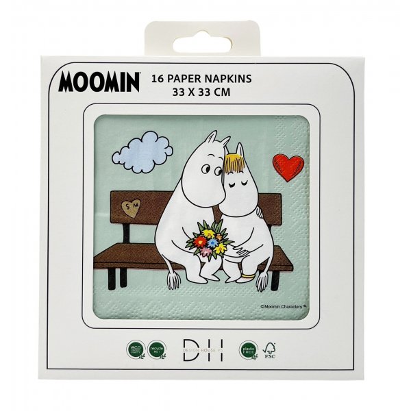 Servietten - Mumin Grün 16er-Pack 33x33cm Servietten - Mumin Grün 16er-Pack 33x33cm
