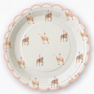 Pappteller - Mädchen auf Pferd - 22 cm - Lavendelblau - 8er-Pack Pappteller - Mädchen auf Pferd - 22 cm - Lavendelblau - 8er-Pack