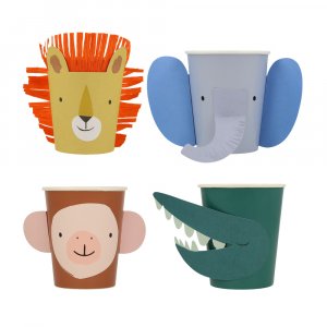 Pappbecher - Tiermotiv - 8er-Pack - 256 ml - Pappbecher - Tiermotiv - 8er-Pack - 256 ml -