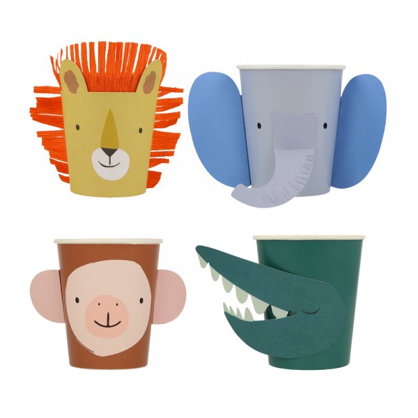 Pappbecher - Tiermotiv - 8er-Pack - 256 ml -
