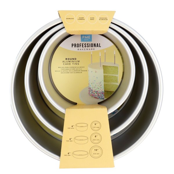 Set mit 3 runden Kuchenformen - PME - Ø 15, 20, 25 cm, 10 cm hoch Set mit 3 runden Kuchenformen - PME - Ø 15, 20, 25 cm, 10 cm hoch