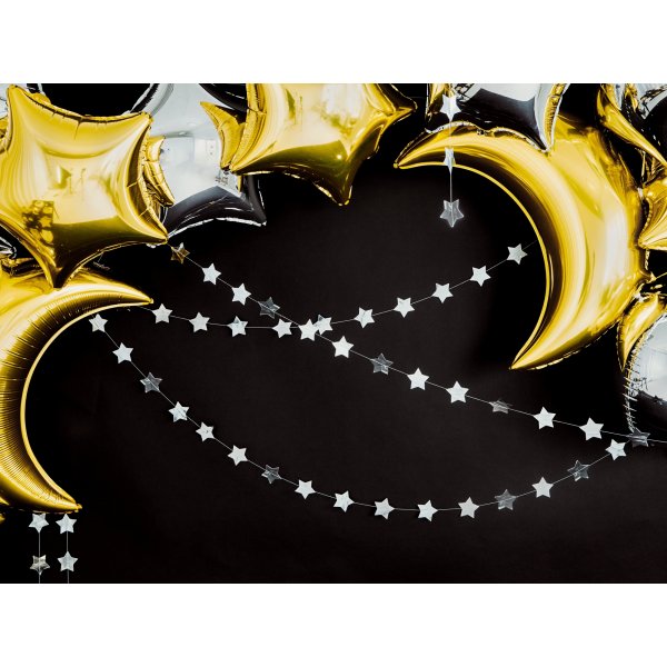 Girlande - Sterne - Silbermetallic