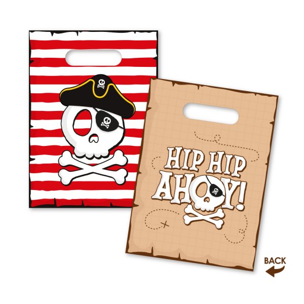 Partytüten - Piratenmotiv - 16 x 23 cm - 8er-Pack Partytüten - Piratenmotiv - 16 x 23 cm - 8er-Pack