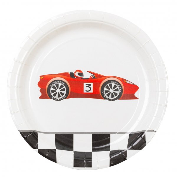 Pappteller - Auto mit Silberfolie 8er-Pack (23 cm) Pappteller - Auto mit Silberfolie 8er-Pack (23 cm)