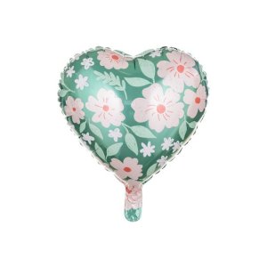 Herz aus Folienballon mit Blumen