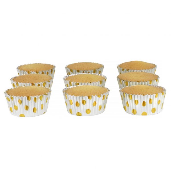 Muffinformen - Gepunktet - Metallic/Gold - 30er-Pack