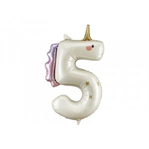 Folienballon Nummer 5 Einhorn - Mix Folienballon Nummer 5 Einhorn - Mix