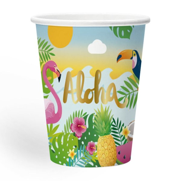 Papierbecher - Aloha - 210 ml - 8er-Packung Papierbecher - Aloha - 210 ml - 8er-Packung