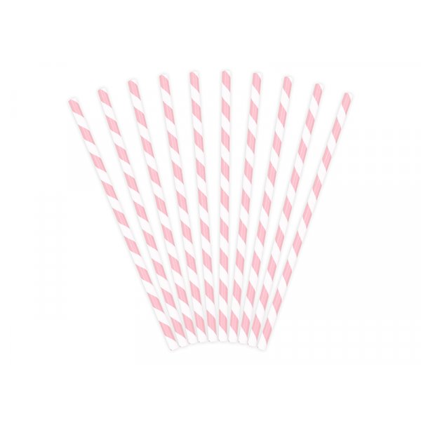 Strohhalme - Gestreift - Hellrosa - 10 Stk Strohhalme - Gestreift - Hellrosa - 10 Stk