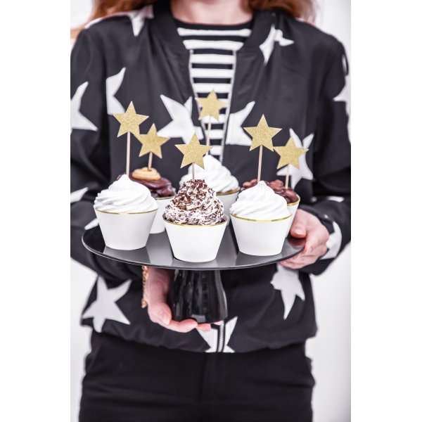 Kuchenspieer - Sterne - Goldglitter - 6er-Pack