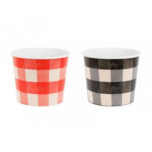 Snackbecher - Kariert - 2er-Pack - 14 cm