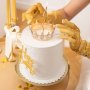 Tortenaufsatz - Krone - Gold mit silbernen Kristallen Tortenaufsatz - Krone - Gold mit silbernen Kristallen
