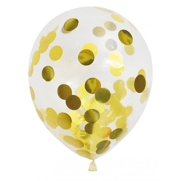Luftballons - Konfetti Gold - 6er-Pack Luftballons - Konfetti Gold - 6er-Pack