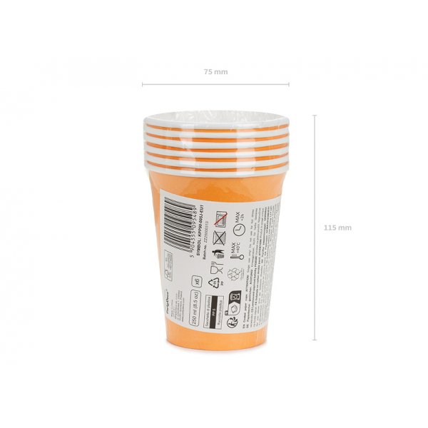 Pappbecher - Hellorange - 250 ml Pappbecher - Hellorange - 250 ml