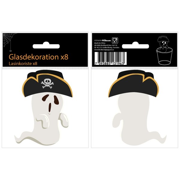 Glasdekorationen - Geisterpirat - 8er-Pack Glasdekorationen - Geisterpirat - 8er-Pack