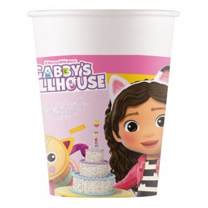 Gabbys Pappbecher Puppenhaus Rosa 200 ml 8er-Pack