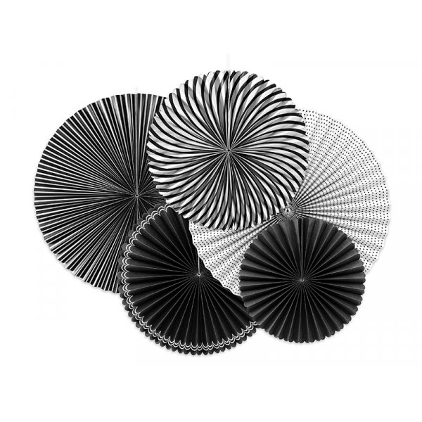 Pin Wheels - 5er-Pack - Schwarz/Weiß