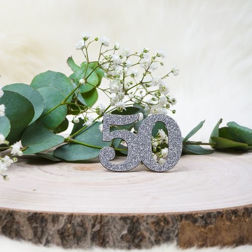Tischdekorationen zum 50. Jahrestag - Silber - 6er-Pack Tischdekorationen zum 50. Jahrestag - Silber - 6er-Pack