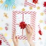 Geschenkpapier - Streifen - Rot/Wei/Gold